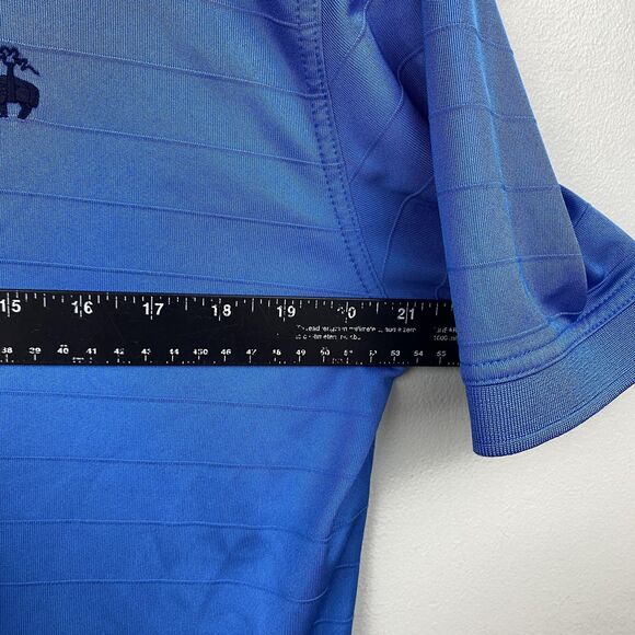 Brooks Brothers Polo Shirt Mens Medium Blue Performance 1818 Stretch Golf Casual - Picture 7 of 10